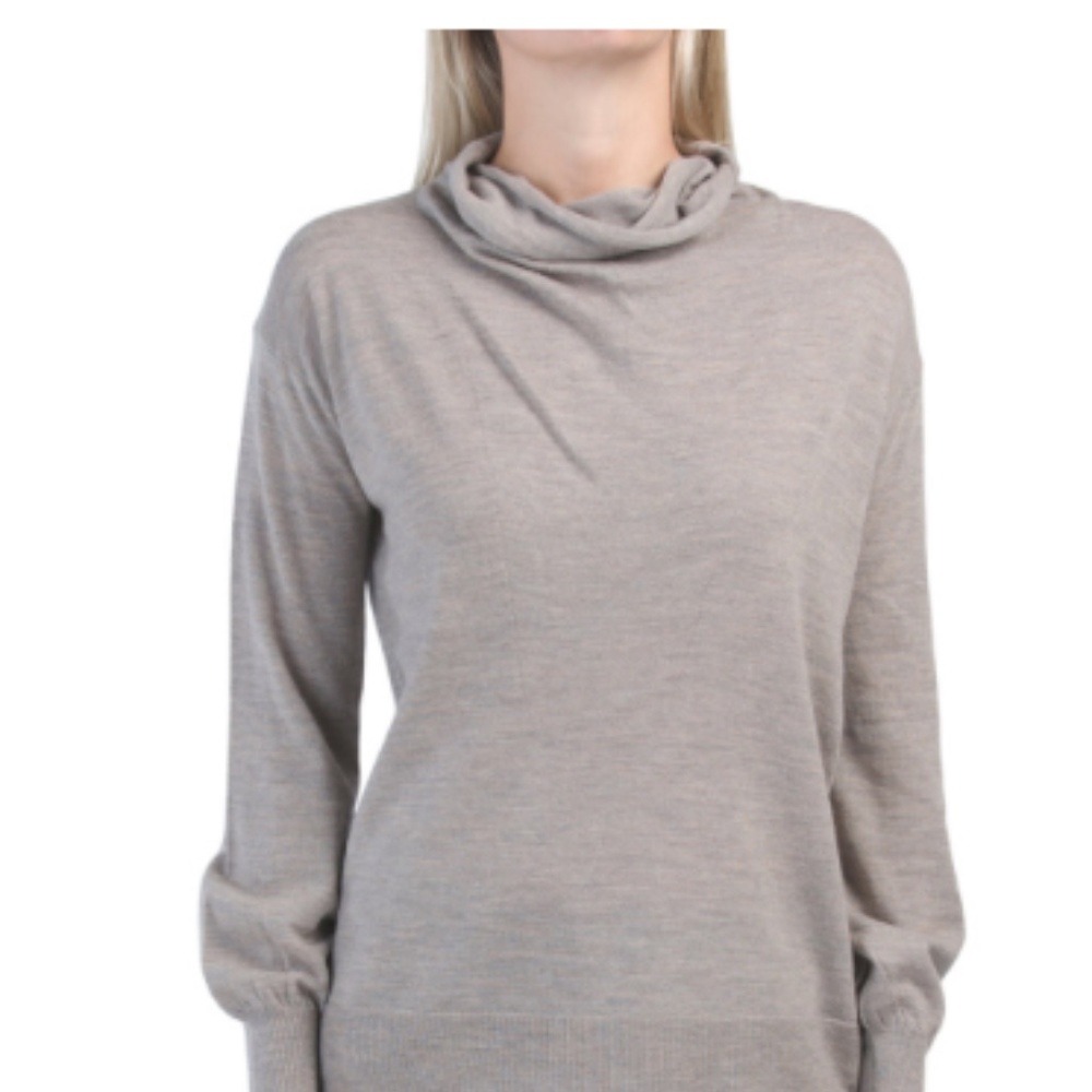 Merino Wool Draped Neck Sweater